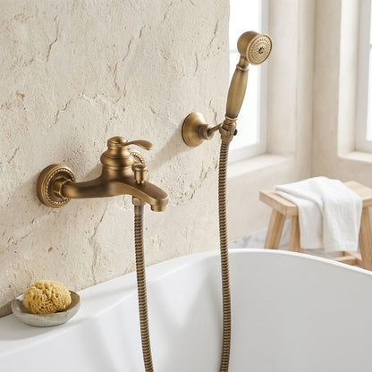 Lagomel single-handle wall-mount tub filler, set in a Modern/Contemporary/Minimalist bathroom