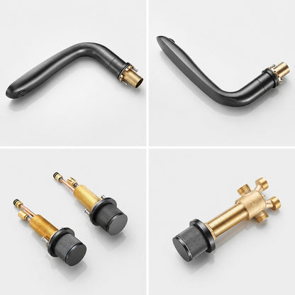 Waterfall Single-Hole Bathroom Faucet, Single-Handle Brass Vanity Faucet