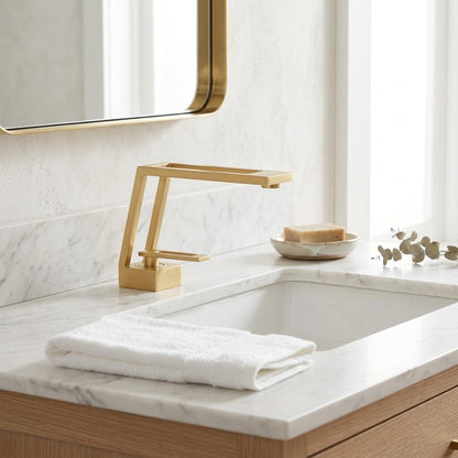Lagomel single-hole bathroom faucet, set in a Traditional/Classic bathroom