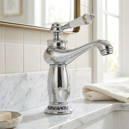 Lagomel single-hole bathroom faucet, set in a Traditional/Classic bathroom