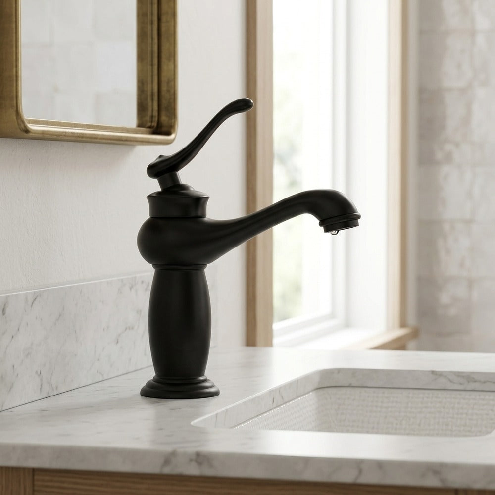 Lagomel single-hole bathroom faucet, set in a Traditional/Classic bathroom