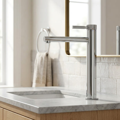 Lagomel single-handle vessel sink faucet, set in a Traditional/Classic bathroom