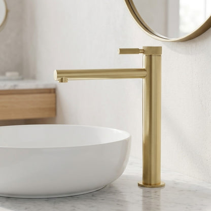 Lagomel single-handle vessel sink faucet, set in a Traditional/Classic bathroom