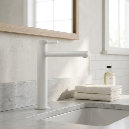 Lagomel single-handle vessel sink faucet, set in a Traditional/Classic bathroom