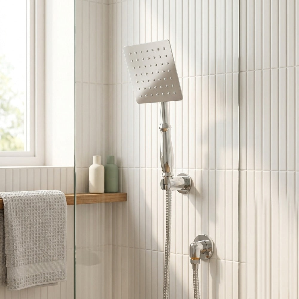 Lagomel hand shower, set in a Contemporary bathroom