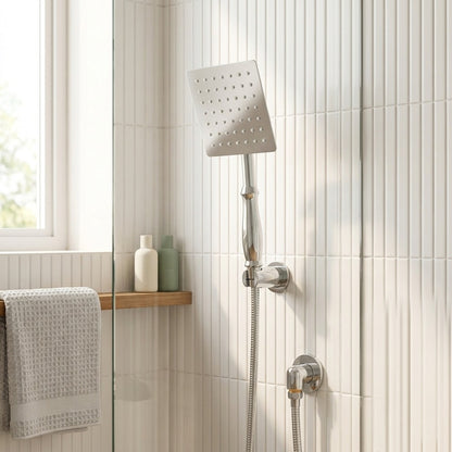 Lagomel hand shower, set in a Contemporary bathroom