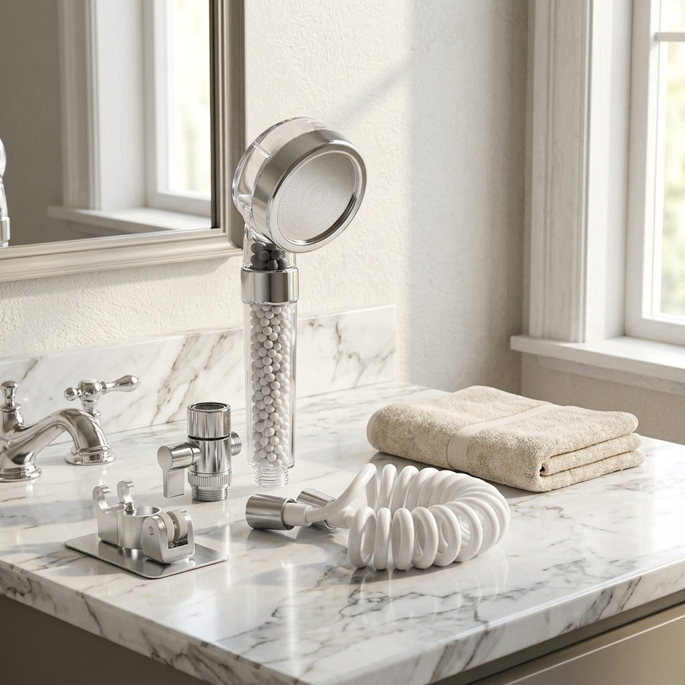 Lagomel replacement spray head in chrome, set in a Modern/Minimalist/Contemporary kitchen