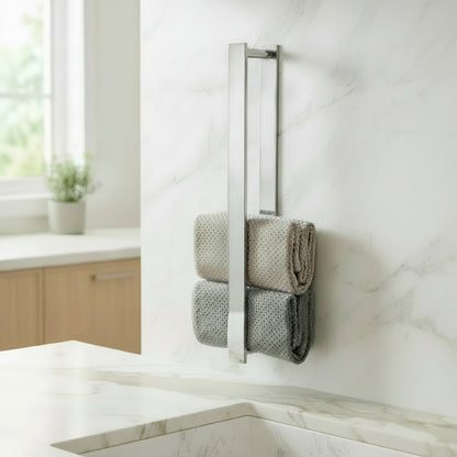 Lagomel wall-mounted towel bar, set in a Modern/Contemporary bathroom