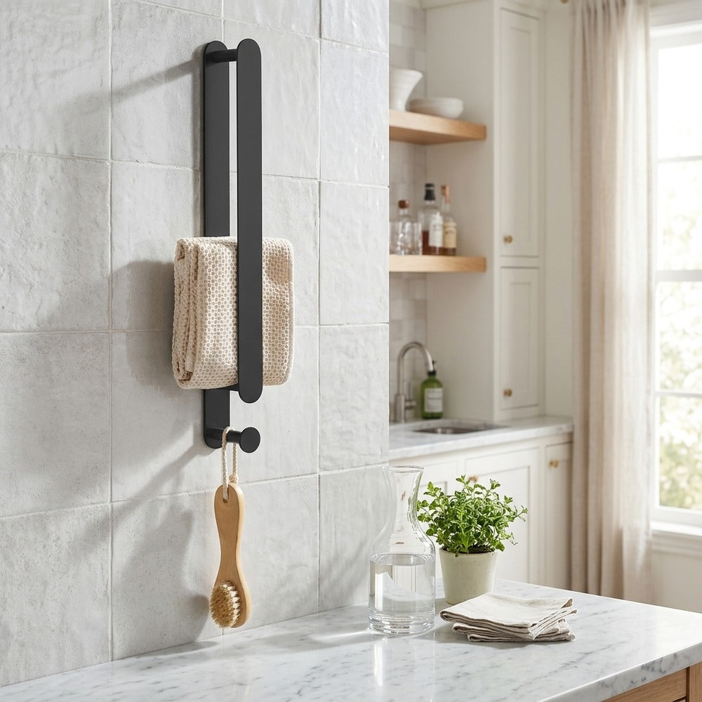 Lagomel wall-mounted towel bar, set in a Modern/Contemporary bathroom
