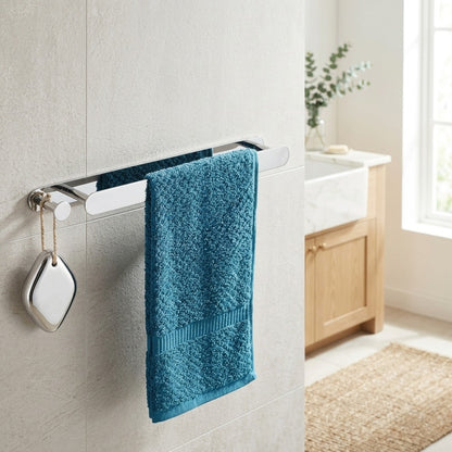 Lagomel wall-mounted towel bar, set in a Modern/Contemporary bathroom