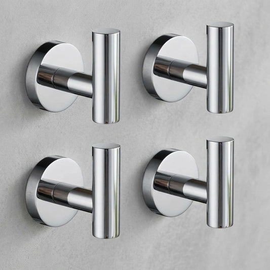 Lagomel wall-mounted robe hook in chrome, set in a Modern/Contemporary bathroom