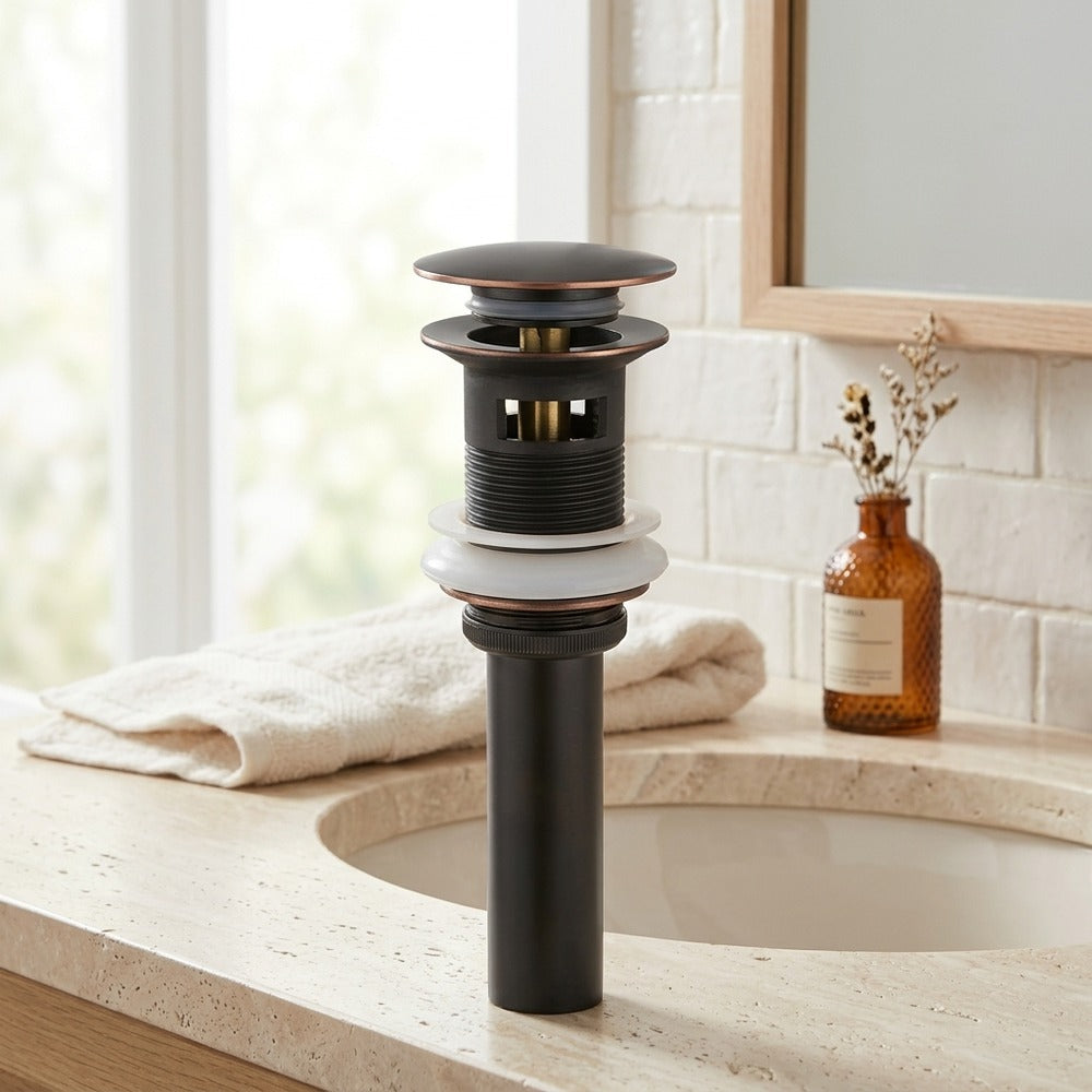 Lagomel bathroom sink drain, set in a Contemporary bathroom