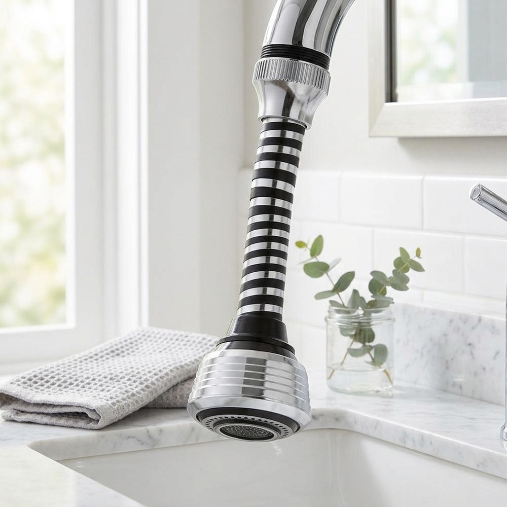 Lagomel faucet aerator in chrome, set in a Modern bathroom