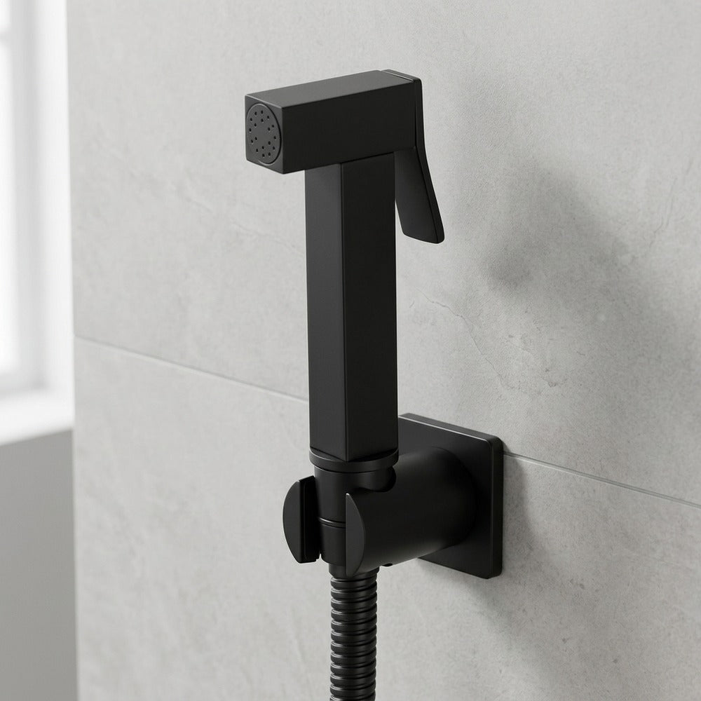 Self-Cleaning Solid Brass Bidet Sprayer, Wall-Mount Toilet Bidet Sprayer with Hose / Bracket, Black / Silver / Gold