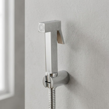 Self-Cleaning Solid Brass Bidet Sprayer, Wall-Mount Toilet Bidet Sprayer with Hose / Bracket, Black / Silver / Gold