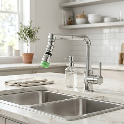 Lagomel faucet aerator, set in a Modern bathroom