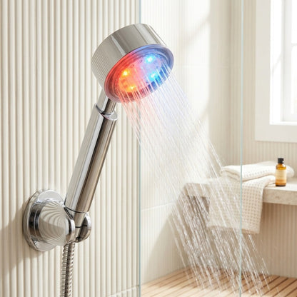 Lagomel hand shower in chrome, set in a Contemporary bathroom