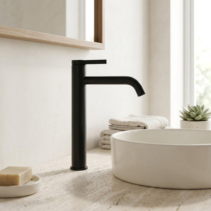Lagomel single-hole vessel sink faucet, set in a Vintage/Retro/Traditional/Classic bathroom