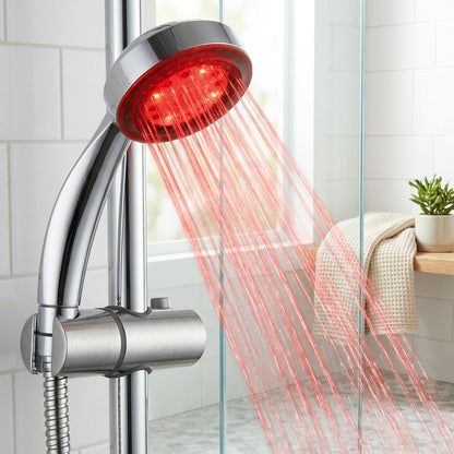 Lagomel hand shower in chrome, set in a Contemporary bathroom