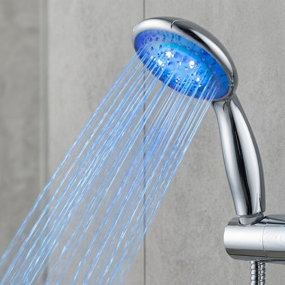Lagomel hand shower in chrome, set in a Contemporary bathroom