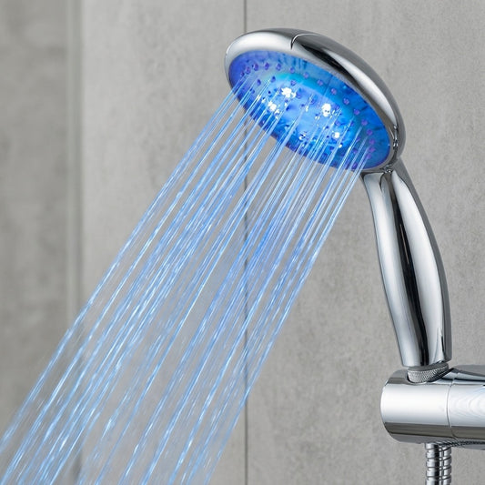 Lagomel hand shower in chrome, set in a Contemporary bathroom