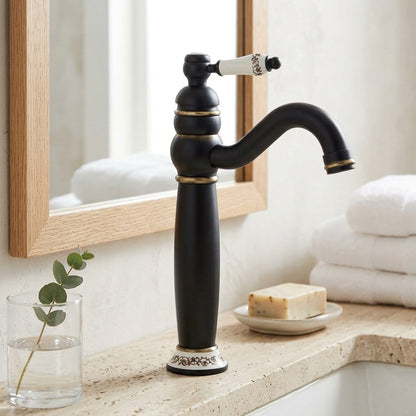 Lagomel single-handle vessel sink faucet, set in a Traditional/Classic bathroom