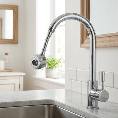 Lagomel faucet aerator in chrome, set in a Modern bathroom