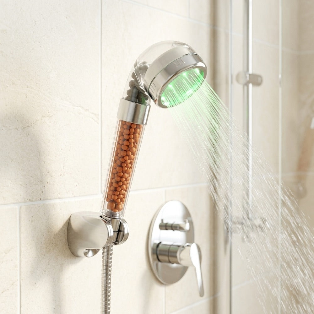 Lagomel hand shower, set in a Contemporary bathroom