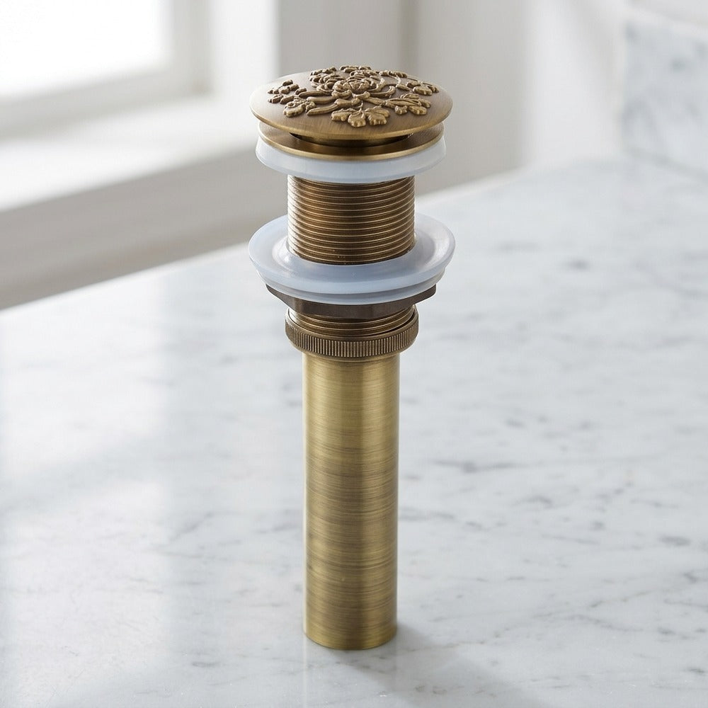 Lagomel bathroom sink drain in antique brass, antique bronze, set in a Traditional/Classic/Vintage/Retro bathroom