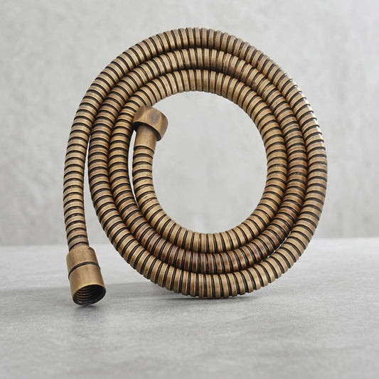 Lagomel shower hose in antique brass, polished gold, set in a Traditional/Classic/Modern bathroom