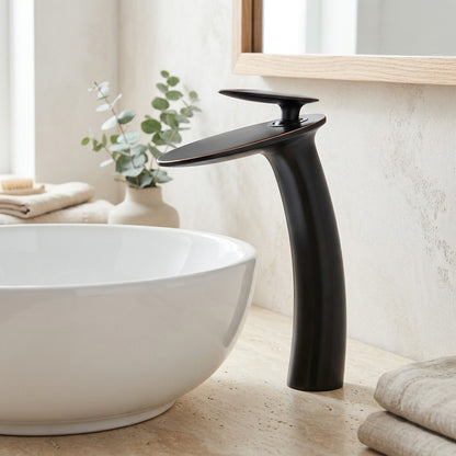 Lagomel waterfall single-handle vessel sink faucet, set in a Modern/Contemporary bathroom