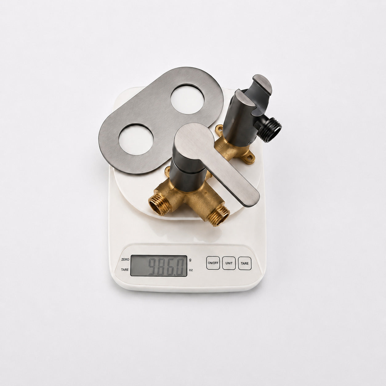 Wall-Mount Hot, Cold Bidet Sprayer Faucet, Modern Single-Handle Brass Valve Set, Gunmetal / Matte White / Matte Black / Chrome / Brushed Gold