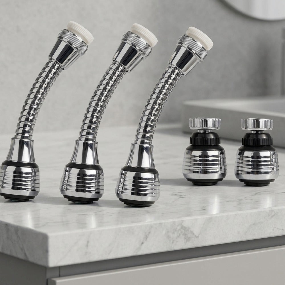 Lagomel faucet aerator in chrome, set in a Modern bathroom