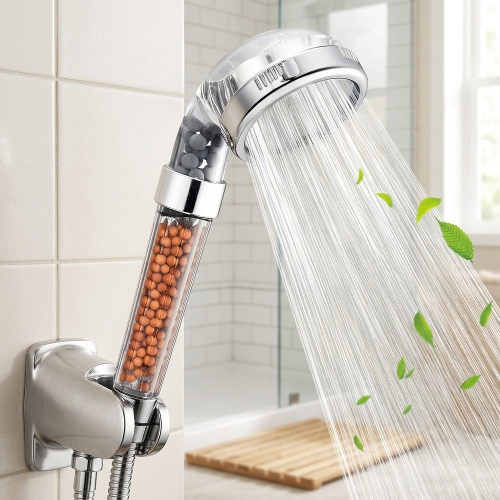 Lagomel hand shower in chrome, two-tone / mixed finish, set in a Modern/Traditional/Classic bathroom