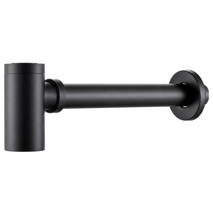 Contemporary Brass Pop-Up Sink Drain with Overflow, Wall-Mounted Bottle P-Trap Waste Assembly, Antique Brass / Chrome / Matte Black / Brushed Brass / Polished Gold