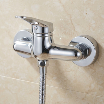 Lagomel wall-mounted single-handle shower valve in chrome, set in a Modern/Contemporary bathroom