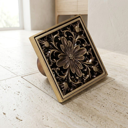 Lagomel square floor drain, set in a Contemporary bathroom