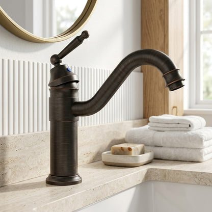 Lagomel single-hole bathroom faucet, set in a Traditional/Classic bathroom