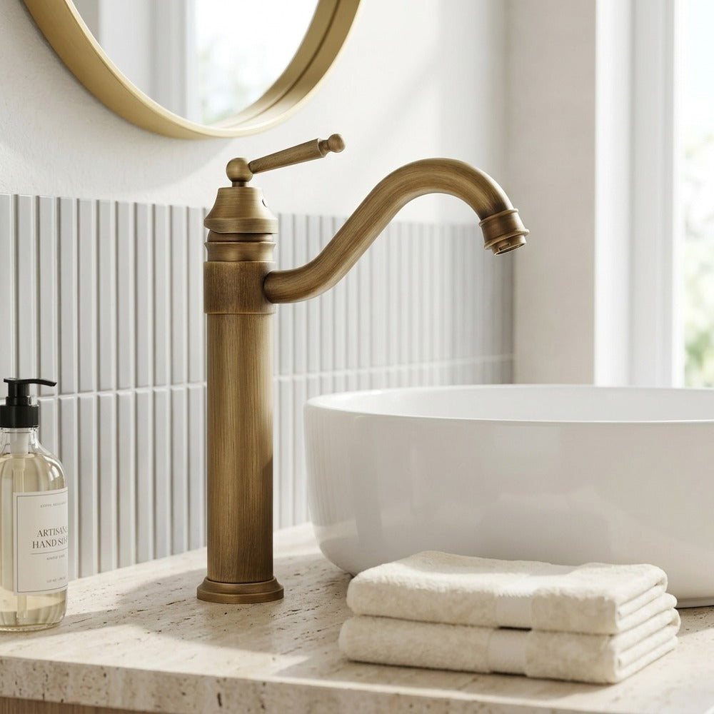 Lagomel single-hole bathroom faucet, set in a Traditional/Classic bathroom
