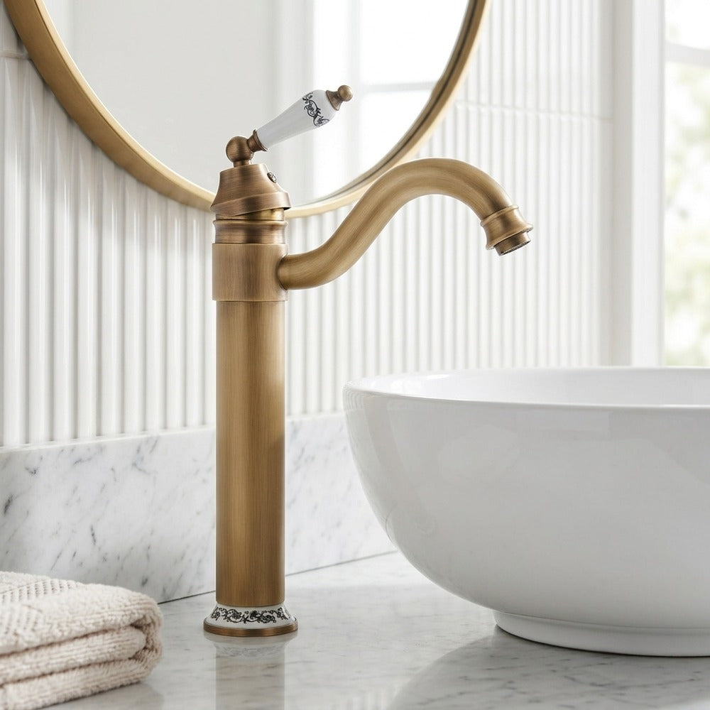 Lagomel single-hole bathroom faucet, set in a Traditional/Classic bathroom