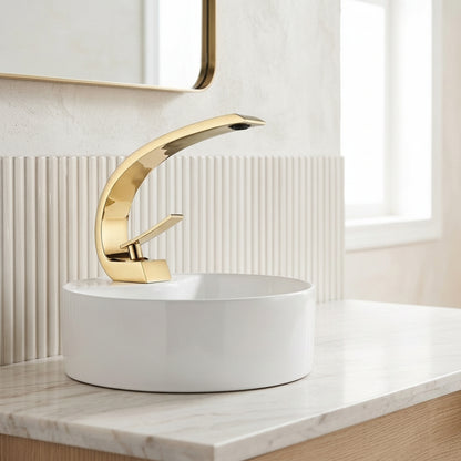 Lagomel single-hole bathroom faucet, set in a Traditional/Classic bathroom