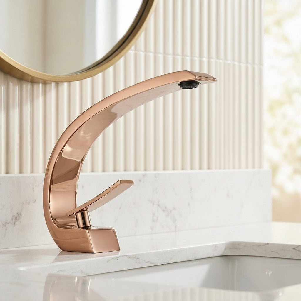 Lagomel single-hole bathroom faucet, set in a Traditional/Classic bathroom