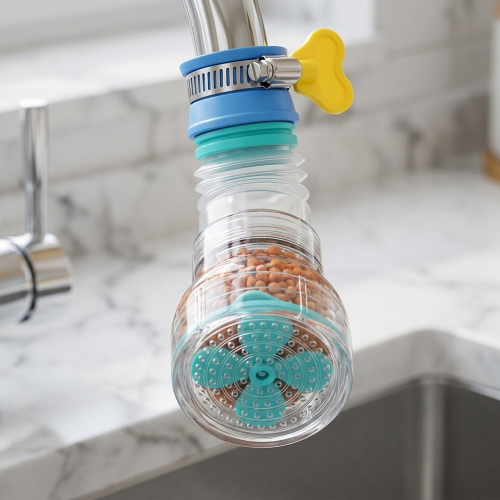 Lagomel faucet aerator in two-tone / mixed finish, set in a Contemporary bathroom