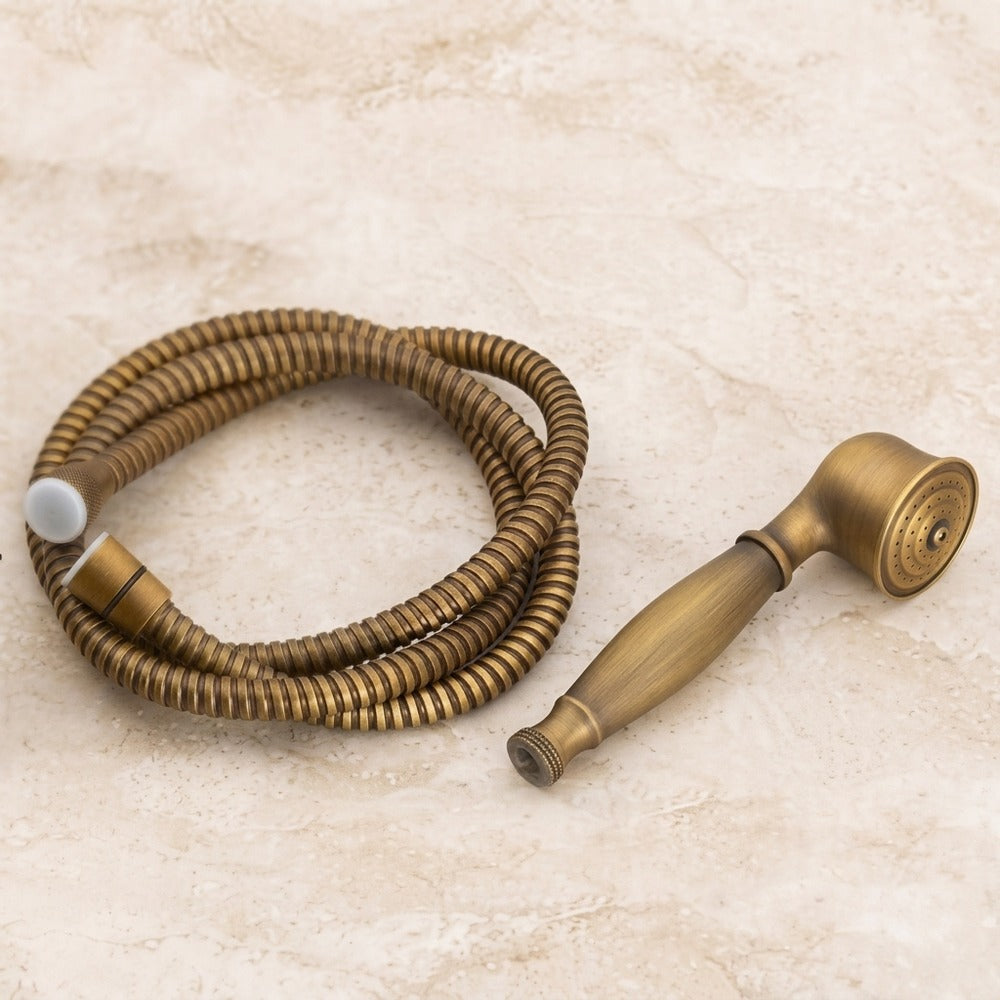 Lagomel hand shower in antique brass, set in a Traditional/Classic/Vintage/Retro bathroom