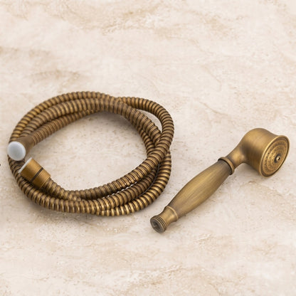 Lagomel hand shower in antique brass, set in a Traditional/Classic/Vintage/Retro bathroom