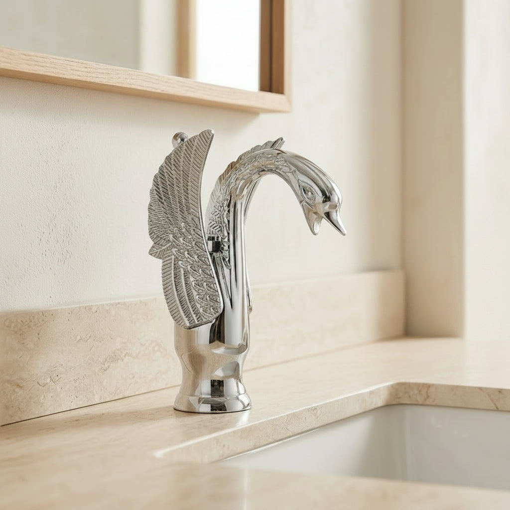 Lagomel single-hole bathroom faucet, set in a Traditional/Classic bathroom