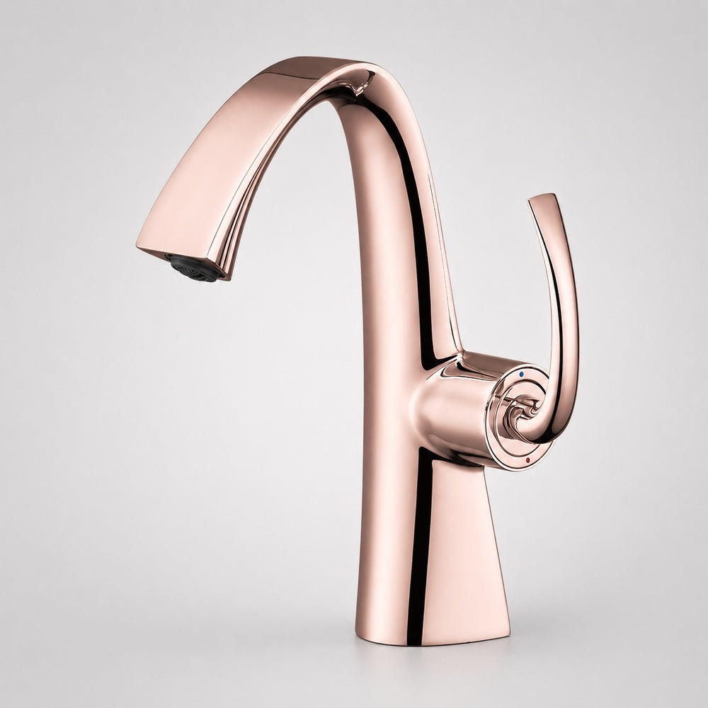 Modern Single-Hole Bathroom Faucet, Single-Handle High-Arc Faucet, Matte White / Chrome / Polished Gold / Matte Black / Brushed Gold / Rose Gold / Gunmetal
