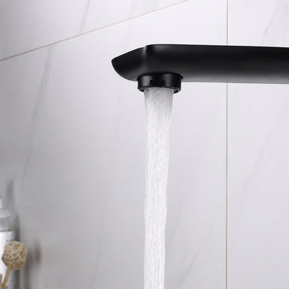 Modern Wall-Mount Bathroom Faucet, Single-Handle Brass Basin Faucet, Matte Black / Brushed Gold / Gunmetal