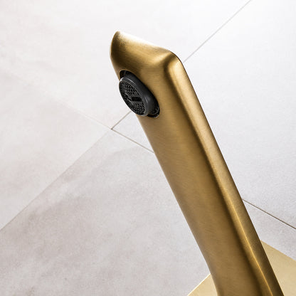 Modern Wall-Mount Bathroom Faucet, Single-Handle Brass Basin Faucet, Matte Black / Brushed Gold / Gunmetal