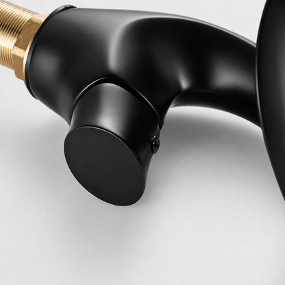 Waterfall Single-Hole Bathroom Faucet, Single-Handle Brass Deck Mount Faucet, Brushed Gold / Chrome / Matte Black / Matte White